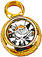 Charm Cristal cerclé en acier inoxydable, vu de près