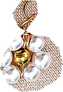Charm Fleur de perles en acier inoxydable, vu de près